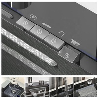 Évier de cuisine professionnel en acier inoxydable nano PVD de 750 mm, poste de travail à cuve unique, à encastrer sous plan, avec robinet cascade LED et douchette extractible