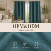 Tissu de rideau en polyester ColosTex OEM ODM, aspect lin, anti-plis, durable, uni, vendu au mètre