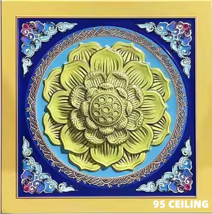 Placa de Techo Cuadrada de Aluminio con Diseño de Loto para Templo Budista, Corte Láser de Precisión, Relieve Artístico, Tamaño Personalizado, Patrón Decorativo para Hotel - Product Image 5