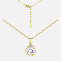 Collier Pendentif Goutte d'Eau Plaqué Or 18 carats Personnalisé pour Mariée, avec Zircon Cubique – Produit Tendance 2026 – Bijoux pour Femme – Vente en Gros