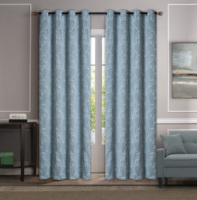 1 rideau occultant moderne à motif floral, 100 % polyester, écologique, brodé, avec œillets, pour salon