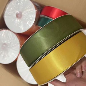 100 yard 4cm pita Satin wajah ganda 1 1/2 inci 100% poliester untuk desainer bunga dan pembuat pita - Product Image 5