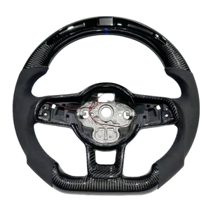 Volant en fibre de carbone Alcantara LED pour VW CC Volkswagen <span class=keywords><strong>Golf</strong></span> 5 6 <span class=keywords><strong>Golf</strong></span> 7 7.8 R <span class=keywords><strong>7R</strong></span> MK5 MK6 MK7 GTI Polo Passat B7 B8 Tiguan - Product Image 2