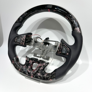 Volant en cuir et fibre de carbone forgé rose, finition mate, pour Renault <span class=keywords><strong>Megane</strong></span> RS, <span class=keywords><strong>Megane</strong></span> <span class=keywords><strong>3</strong></span>, <span class=keywords><strong>Megane</strong></span> 4 - Vente chaude usine - Product Image 4