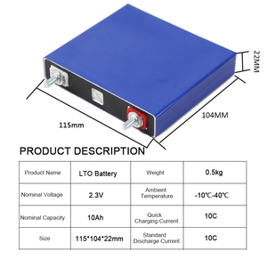 Batería de Litio Titanato (LTO) Semisólida de Ciclo Profundo, 2.3V 2.9Ah 10Ah 20Ah 70C, Recargable, Prismática, para Vehículos Eléctricos y Energía Solar - Product Image 2