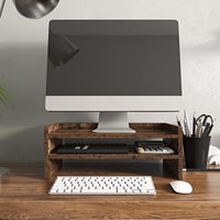Support de moniteur en bois à 2 niveaux CHICON Riser Design moderne écran PC et accessoire de bureau pour ordinateur de bureau iMac