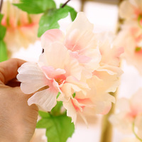 Guirlande de fleurs artificielles de cerisier de haute qualité pour décoration de plafond, fleurs en plastique pour mariages et fêtes, pour Noël et Halloween