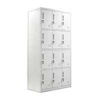 Armoire de vestiaire pour employés à 12 portes en métal, prix d'usine, armoire de rangement pour employés en acier laminé à froid avec serrure, robuste