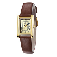 Jam Tangan Wanita Kelas Atas dengan Tali Kulit Asli Retro, Tahan Air, Serbaguna untuk Pelajar, Jam Tangan Quartz.
