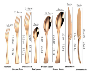 ชุดช้อนส้อมสแตนเลสสตีลเคลือบทองของ <span class=keywords><strong>Kaya</strong></span> ชุดเครื่องใช้บนโต๊ะอาหารเป็นมิตรกับสิ่งแวดล้อมสำหรับงานแต่งงานงานปาร์ตี้เครื่องเงินสีทองสำหรับโรงแรม - Product Image 2