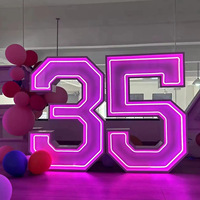 Letrero de Números LED RGB de Metal Personalizado de 3 y 4 Pies para Decoración de Bodas, Graduaciones, Fiestas y Alquiler