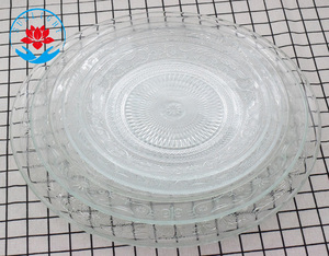 Prix d'usine – Assiettes de présentation en verre transparent de 6/7/8/9/10/12/13 pouces, assiettes à salade et à fruits, plats de service en verre - Product Image 3