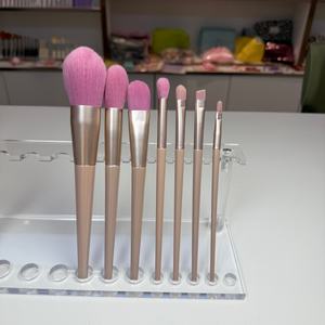 Brochas <span class=keywords><strong>de</strong></span> Maquillaje <span class=keywords><strong>de</strong></span> Pelo Sintético Ultrasuave con Mango <span class=keywords><strong>de</strong></span> Madera y Virola <span class=keywords><strong>de</strong></span> Aluminio, Suministro al por Mayor, 7 Piezas - Product Image 4