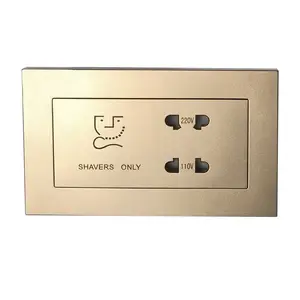 4 holes universal brushed aluminium shaver outlet for hotel