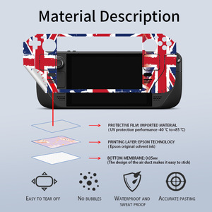 Autocollants et skins en vinyle pour Steam Deck avec impression couleur intégrale, design Union Jack, accessoire de jeu - Product Image 2