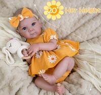 20 Zoll Lebensechte Reborn-Babypuppe aus Weichem Vinyl Realistische Neugeborenen-Puppe Spielzeug für Kinder Geschenk Großhandel Individuell Anpassbar