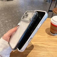 Coque de téléphone antichoc transparente avec strass et protection d'objectif pour iPhone 17 Air 16 15 14 13 Pro Max – Étui brillant