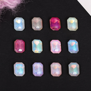 Strass colorés pour nail art, dos plat, accessoires de bijoux DIY, cristal de verre moka, forme quadrilatère, Bling Bling, frais et élégant - Product Image 3