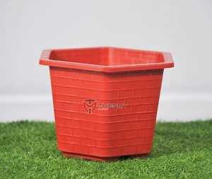 Vente flash, pot hexagonal en plastique rouge pas cher, haute qualité, aménagement paysager de jardin, fabriqué en Chine, trou de drainage, léger, durable - Product Image 1