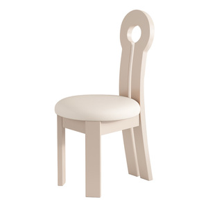 Chaise de salle à manger en bois moderne avec dossier rembourré, mobilier pour la maison et les restaurants, design de style français - Product Image 3