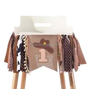 Vaquera una silla alta Banner granja vaquera trona Banner niña Rosa granja occidental Primer/1er cumpleaños Smash Cake foto telón <span class=keywords><strong>de</strong></span> fondo - Product Image 3