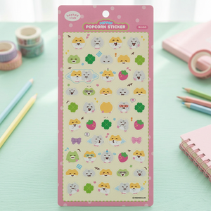 [HIHI Club] Pegatinas 3D de PVC con impresión UV de palomitas de maíz, hámsteres y personajes de animales coreanos, lámina decorativa para diario y agenda UV - Product Image 2