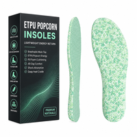 Semelles ETPU à billes de maïs haute résilience, inserts de chaussures respirants en maille, base en PU, talonnette amortissante