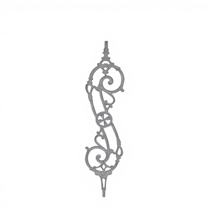 Rampe d'escalier moderne en spirale, robuste, en fonte, sans cadre, pour balcon, épaisseur 10 mm, hauteur 31,75 pouces, résistante à la rouille - Product Image 3