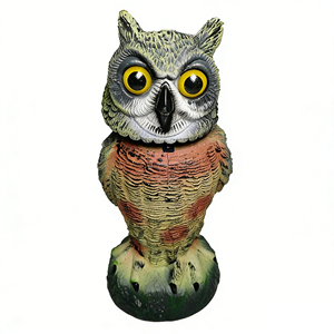 Aero Sentry Oscill Owl 27cm, fausse hibou réaliste avec tête rotative <span class=keywords><strong>à</strong></span> 360°, répulsif pour oiseaux, <span class=keywords><strong>d</strong></span>écoration de <span class=keywords><strong>jardin</strong></span>, de cour et de ferme, accessoire de chasse - Product Image 4