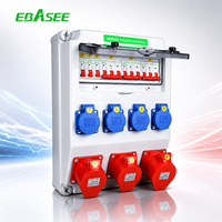 Boîte de prise murale industrielle EBASEE, rallonge électrique avec 2 prises EU, matériau en cuivre, courant nominal 63A, niveau IP54