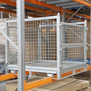 Industrial Food Storage Folded Metal Galvanised Wire Mesh Pallet Box for Sale