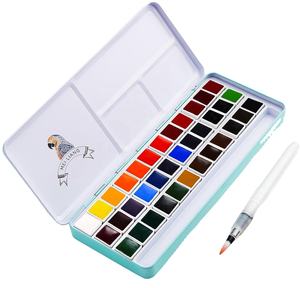 Wasserfarbe 36-Farben-Wasserfarben-Farbset Metallring Pinsel wesentliche Farben für Kinder - Product Image 1