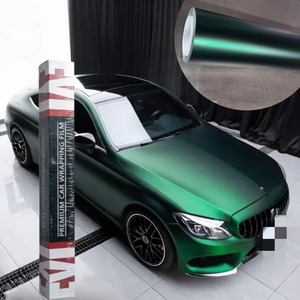 <span class=keywords><strong>Film</strong></span> de protection de voiture en vinyle métallisé vert chromé satiné PET, <span class=keywords><strong>film</strong></span> vert venimeux - Product Image 1