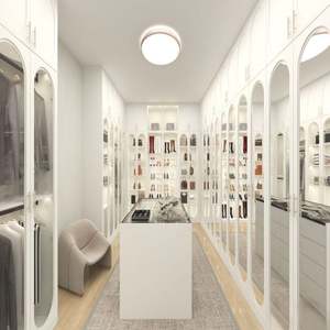 High and Luxury Solid Wood Closet with <b>Wardrobe</b> Island <b>White</b> Shaker Walk in <b>Wardrobe</b> Wooden <b>Wardrobe</b> Closet for Bedroom - Product Image 2