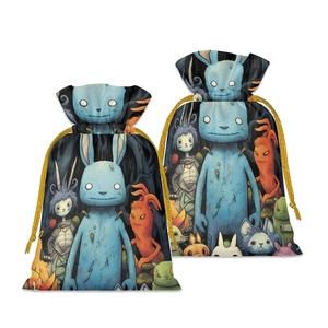 Sacs-cadeaux à cordon pour fêtes de Noël avec image personnalisée - Product Image 1