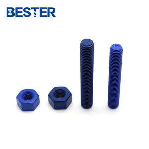 Prendedor de alta resistência M14 X 1,5 M14 totalmente rosqueado PTFE Fluorocarbon <span class=keywords><strong>Xylan</strong></span> revestimento ASTM A193 parafuso prisioneiro universal - Product Image 1