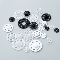 Presse à coudre transparente blanche Boutons pression en plastique 2 parties Design carré Taille 6mm 10mm 15mm 18mm Résine de nylon décorative lavable