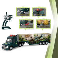 Camion de transport RC Dinosaure Long 2.4G avec portes ouvrables et lumières, simulation d'ingénierie, pour intérieur et extérieur, pour enfants