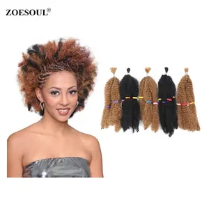 Hot Sale Afro Kinky Curly Bulk 5 Bundles Per Pack Soft Synthetic Dreadlock Braiding Hair Extensions
