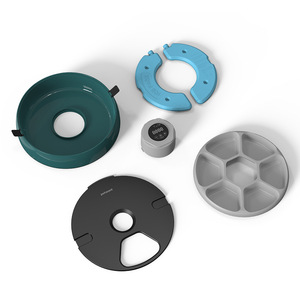 Comedero automático para mascotas con temporizador digital para perros y gatos, divisor de comida de acero inoxidable desmontable, diseño redondo, funciona con pilas. - Product Image 3
