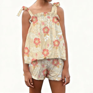 2026 Hot 2Piece Outfits Summer Sleeveless Tie <strong>Top</strong> <strong>and</strong> <strong>Shorts</strong> Breathable Adult Hawai Floral Print Wear Casual <strong>Ladies</strong> Clothing <strong>Set</strong> - Product Image 6
