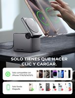 Chargeur sans fil magnétique rapide LISEN 15W 3 en 1, station de charge pliable, support de charge rapide pour smartphone, montre et écouteurs