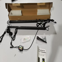 Bande lumineuse LED RGB pour voiture, barre lumineuse décorative multicolore pour l'intérieur de la voiture, contrôle par application USB, lampe d'ambiance pour véhicule