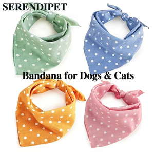 Bandanas pour animaux de compagnie à carreaux et pois, bavoirs de printemps pour chiens, foulards triangulaires doux et lavables, accessoires vestimentaires pour chats et chiens de petite, moyenne et grande taille - Product Image 1