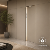 Porte dissimulée entièrement alignée avec la surface murale, montage sans joint, anti-gonflement, résistante à l'usure, taille personnalisée pour la décoration de la maison et des hôtels