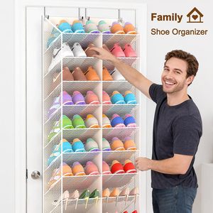 Over The Door <b>Shoe</b> Organizer 20 Pockets Breathable Mesh Hanging Rack For Closet Storage <b>Shoes</b> Holder White - Product Image 3