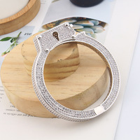 Style Hip Hop Hommes Mode Glacé Menottes Design Plaqué Or Bracelets Bijoux Bracelet