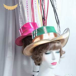 Sombrero de Vaquero Punk Creativo con Logotipo Personalizado, Collares Luminosos de Discoteca, Recuerdos de Fiesta Disco de los 70 para Accesorios de Escenario, Despedida de Soltera, Fiesta de Cumpleaños - Product Image 1