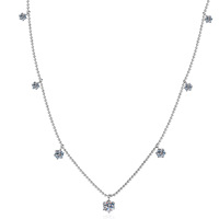 Usine En Gros Cadeau De Fête De Mariage Fine De Luxe 925 Chaîne En Argent Sterling Moissanite Pendentif Charme Collier Bijoux pour Femmes