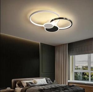Lámpara de anillo de araña negra dorada de estilo moderno, luces de techo LED circulares, cubierta acrílica, interruptor de Base de hierro, dormitorio montado en superficie - Product Image 2